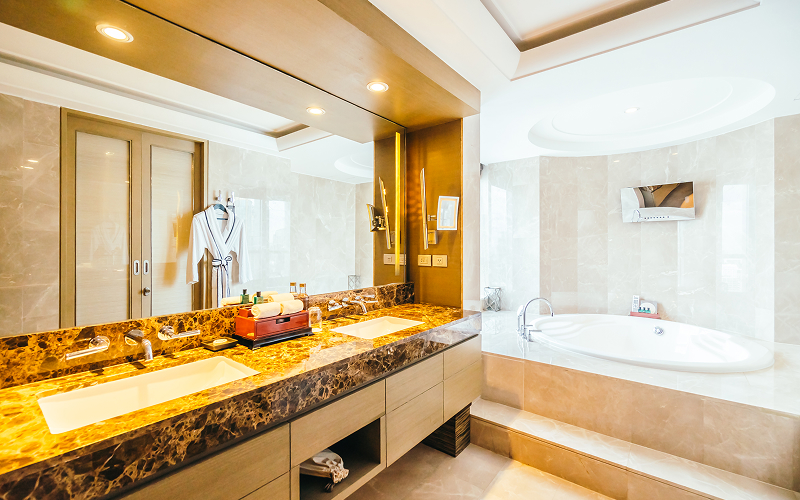 premium-looking fixtures in a bathroom