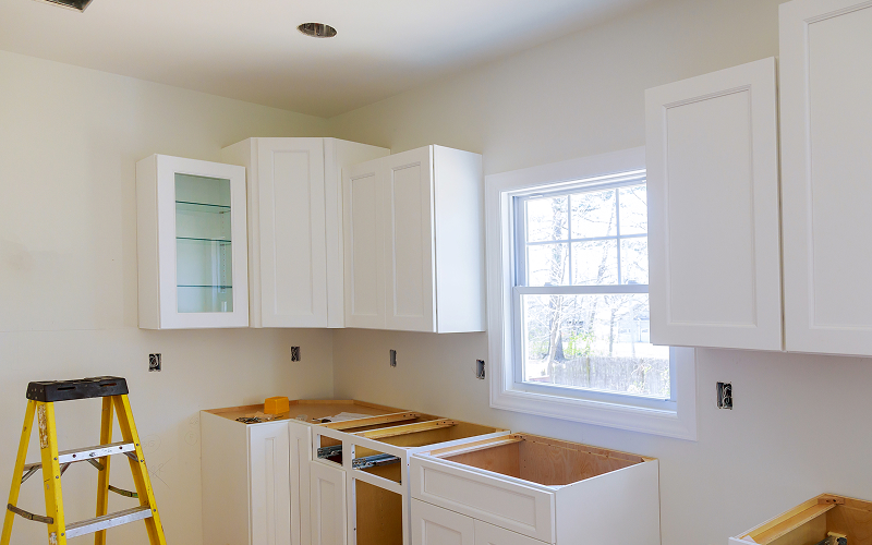 A stock photo of a kitchen after simple improvements.