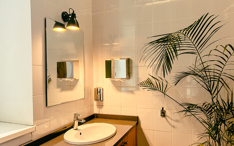 An image of a bathroom with good lighting.